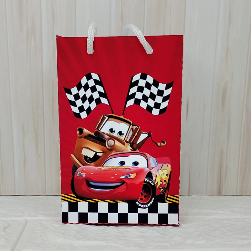 Sacolinha Surpresa PP Personalizada Lembrancinha/Aniversario/ CARROS RELAMPAGO MCQUEEM PEGUE E MONTE