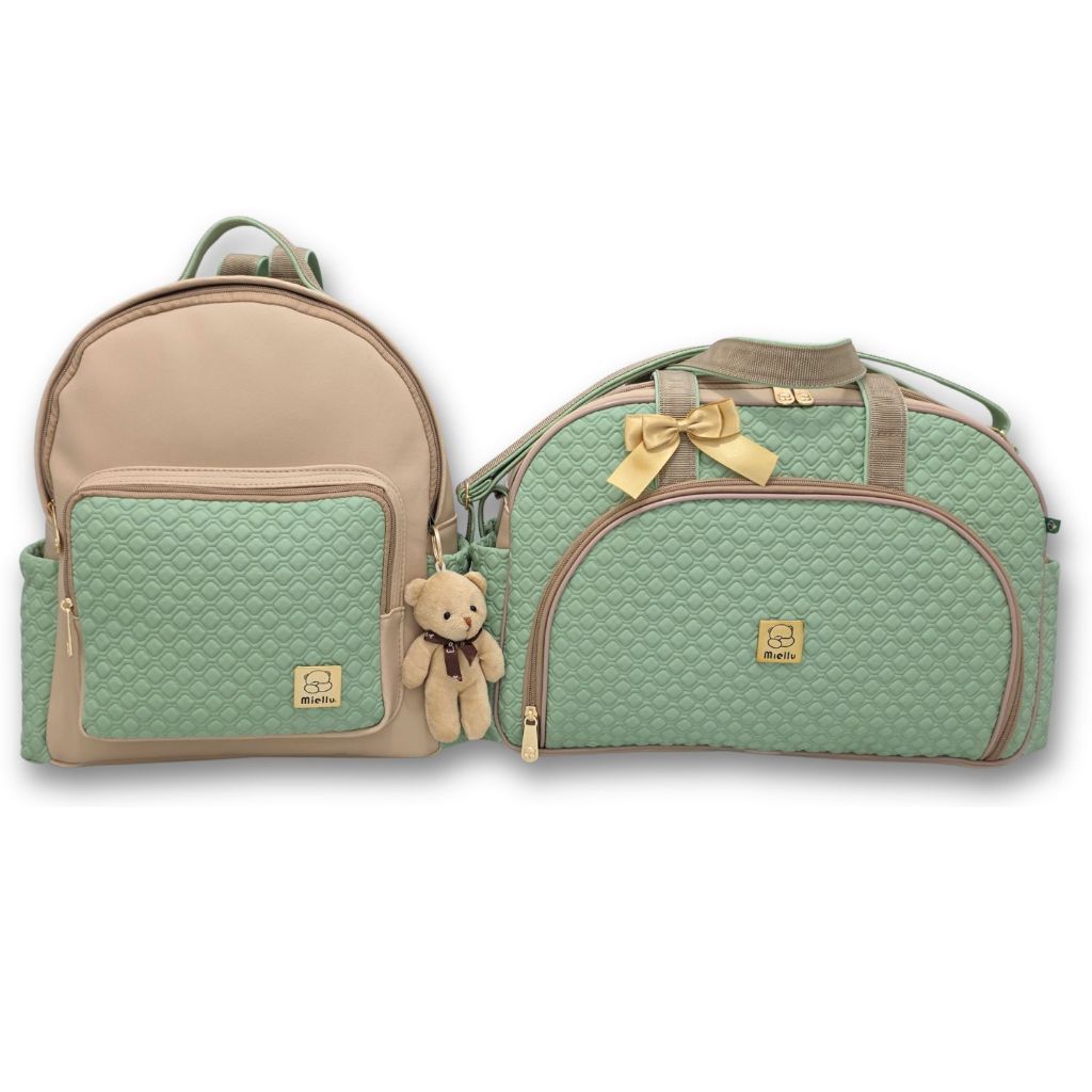 Kit Bolsas Maternidade Bebe Menina Menino Enxoval Miellu - Bolsa Grande, Mochila e Trocador