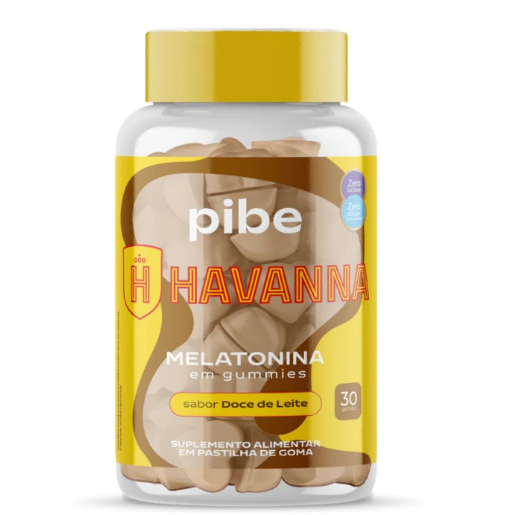 Melatonina em gummies Havanna Pote Com 30 Gomas Sabor Doce de Leite Pibe