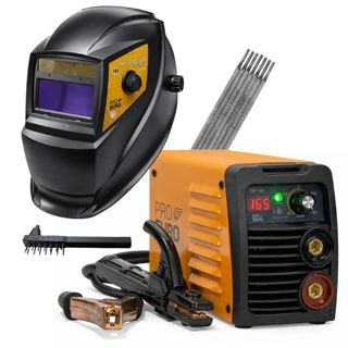 Kit Soldador Portátil GP 165A Bivolt com Máscara Automática PCR 912 e Eletrodo 6013 Pró Euro em Oferta na Shopee