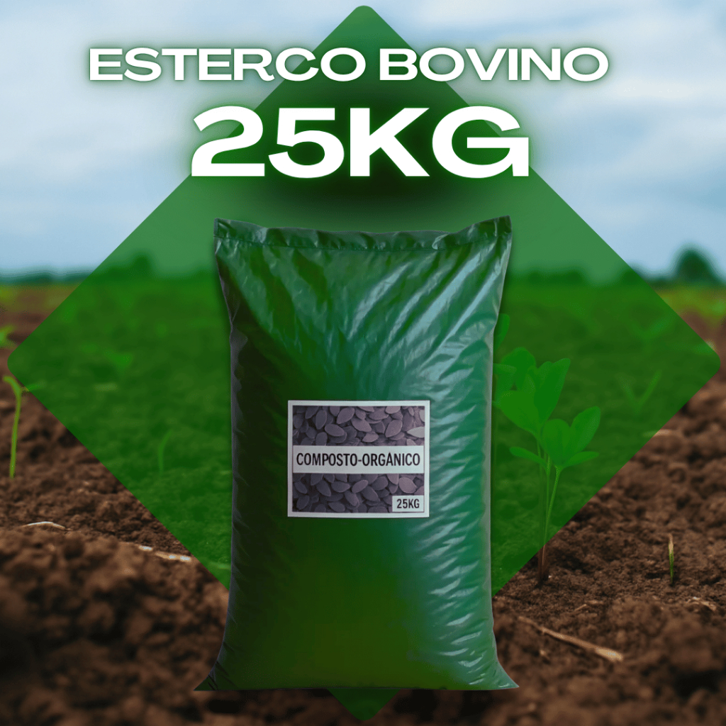 Esterco Bovino 25kg Para Plantas Saudáveis Solo Nutrido E Forte Melhorar O Solo E Crescimento