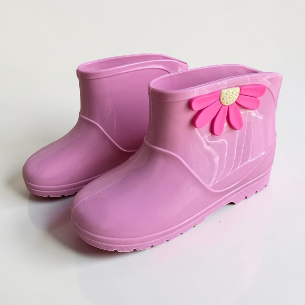Bota Infantil Menina Galocha Criança Feminina Rosa Leve Confortável Emborrachada