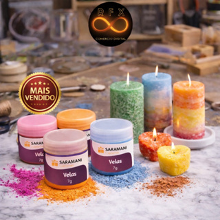 Corante em pó para velas artesanais Saramanil várias cores (puras e fluorescentes) em Oferta na Shopee