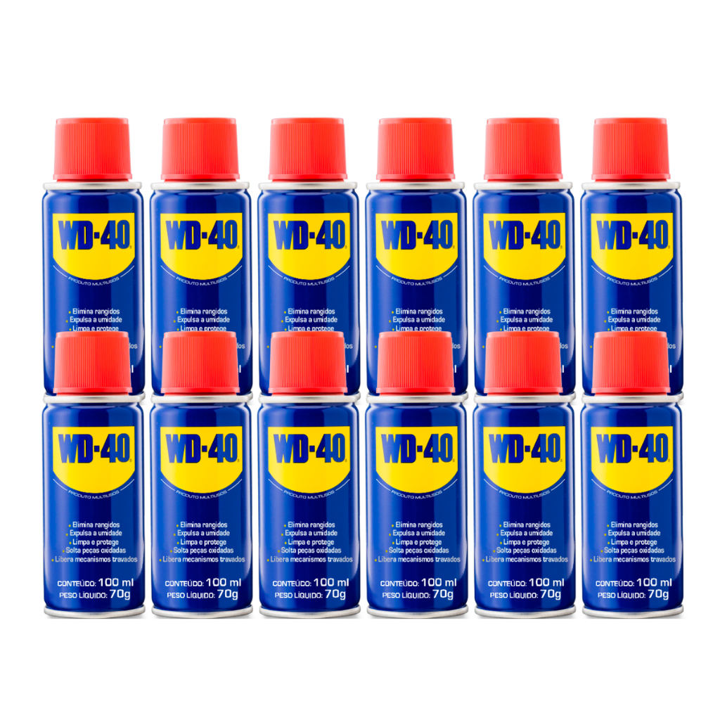 Kit 12 Wd40 Spray 100ml Lubrificante Desengripante Anticorrosivo Multiuso Wd-40