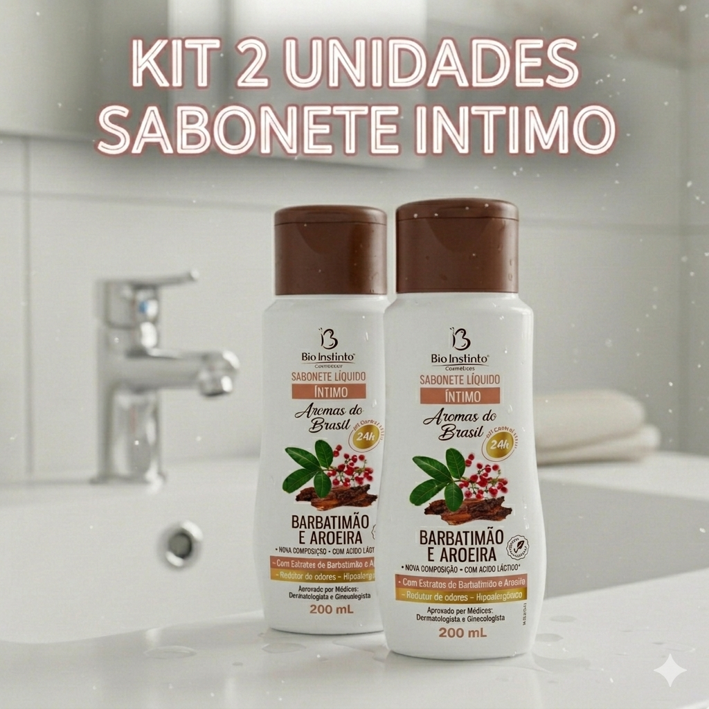 Kit 2 Sabonete Íntimo Femininos Aroeira Ph Control 200ml