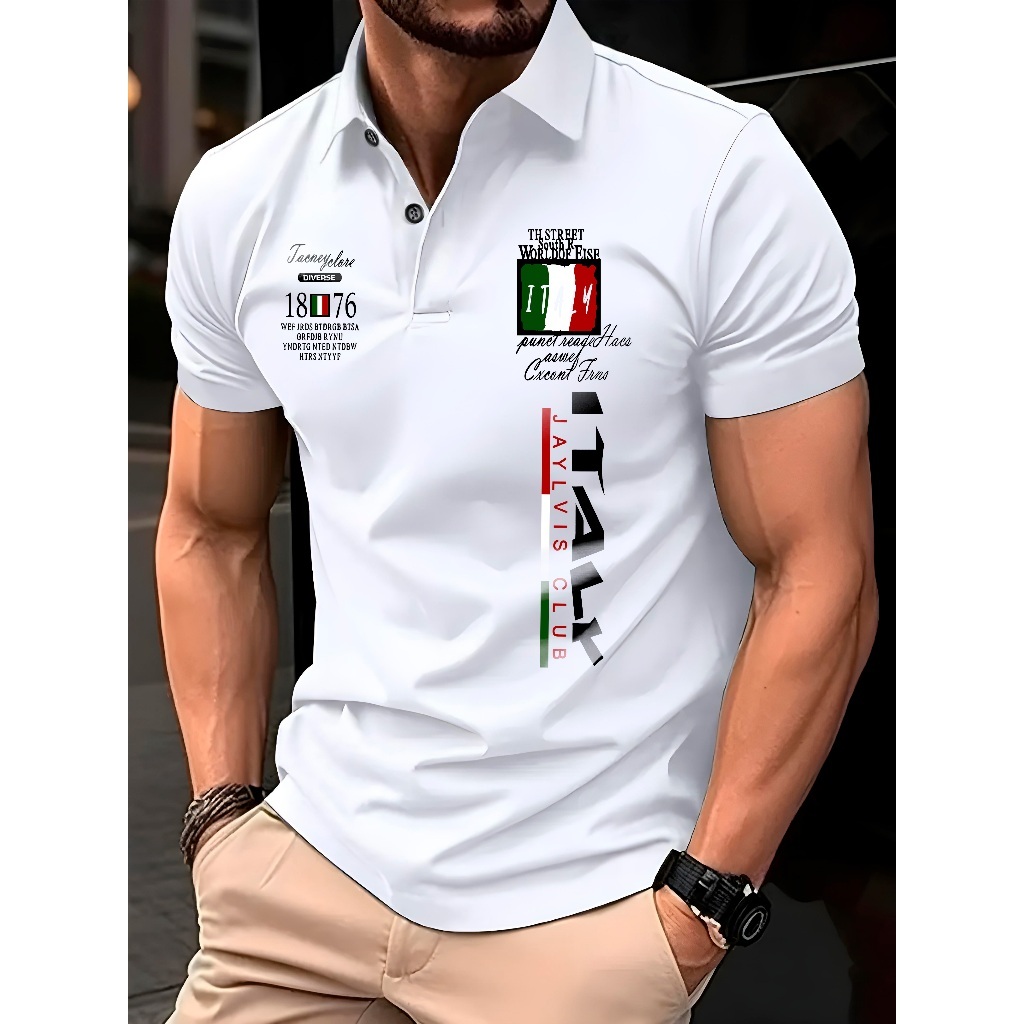 Camisa Polo Masculina Italy 1876 Malha Piquet de Algodão Premium Luxo
