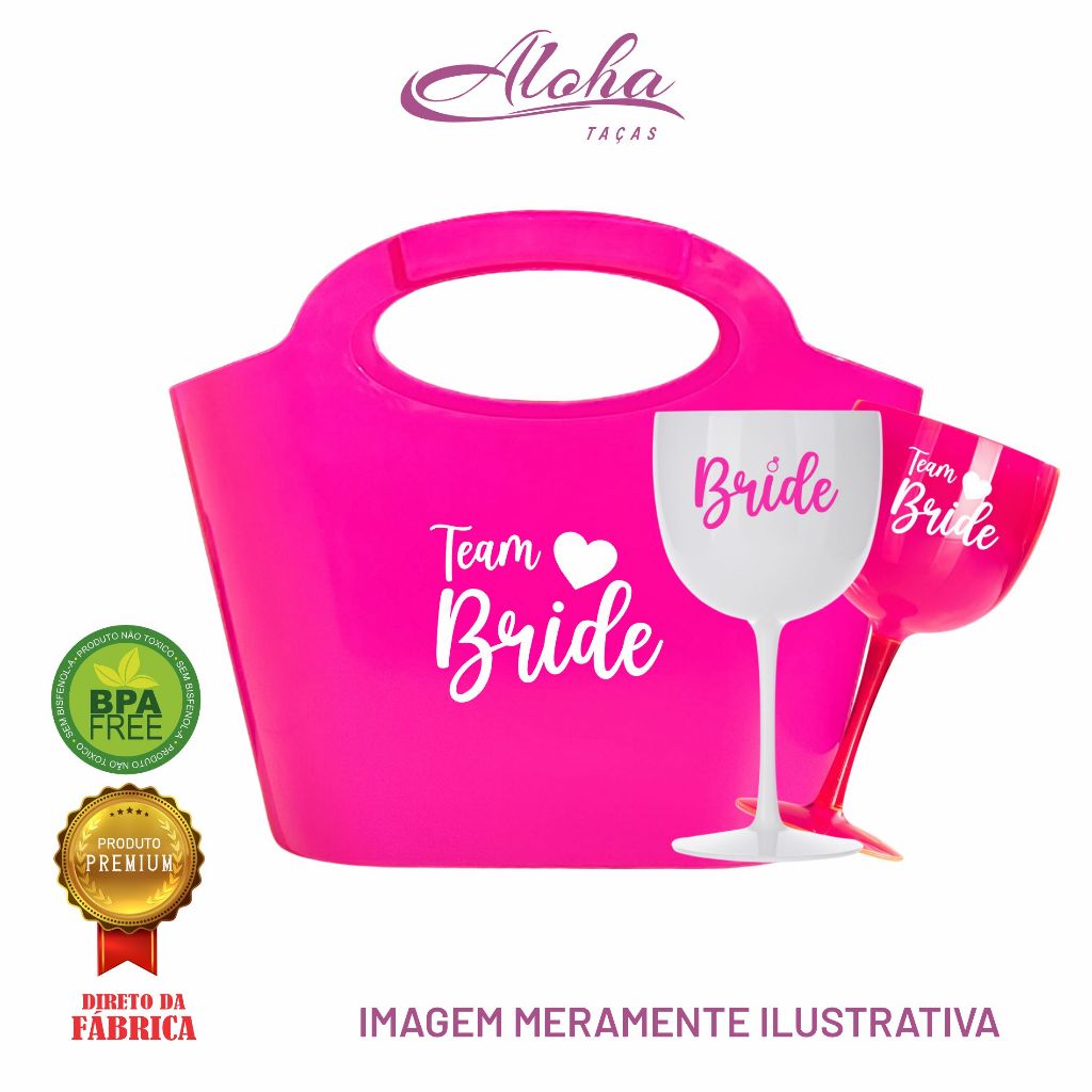 Kit Bolsa Cooler e 16 Taças Gin Vodka 580ml Acrílica Personalizadas despedida de solteira madrinhas Bride Noiva