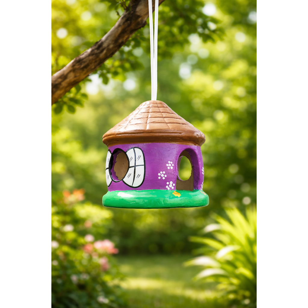 Casinha de Passarinho Decorativa em Cerâmica  Resistente à Chuva | Jardim, Varanda e Quintal