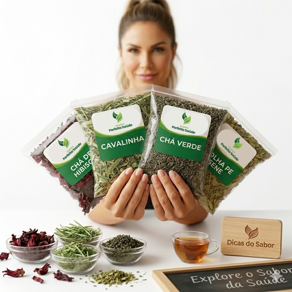 Kit Desinchá 400g Hibisco, Cavalinha, Sene e Chá Verde Ervas Naturais para Chá a Granel Premium