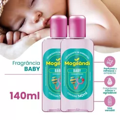 Kit com 2 Óleo Odorizante de Ambientes Frescor Baby Mogilândi 140ml