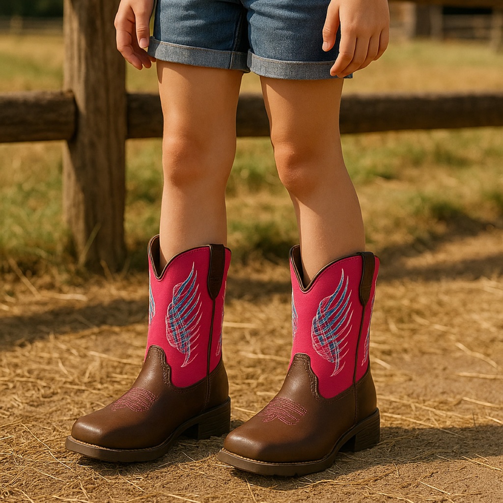 Bota Texana Infantil Couro Legítimo Ziper Lateral Mirim Montaria Rodeio Country Estilo Ana Castela