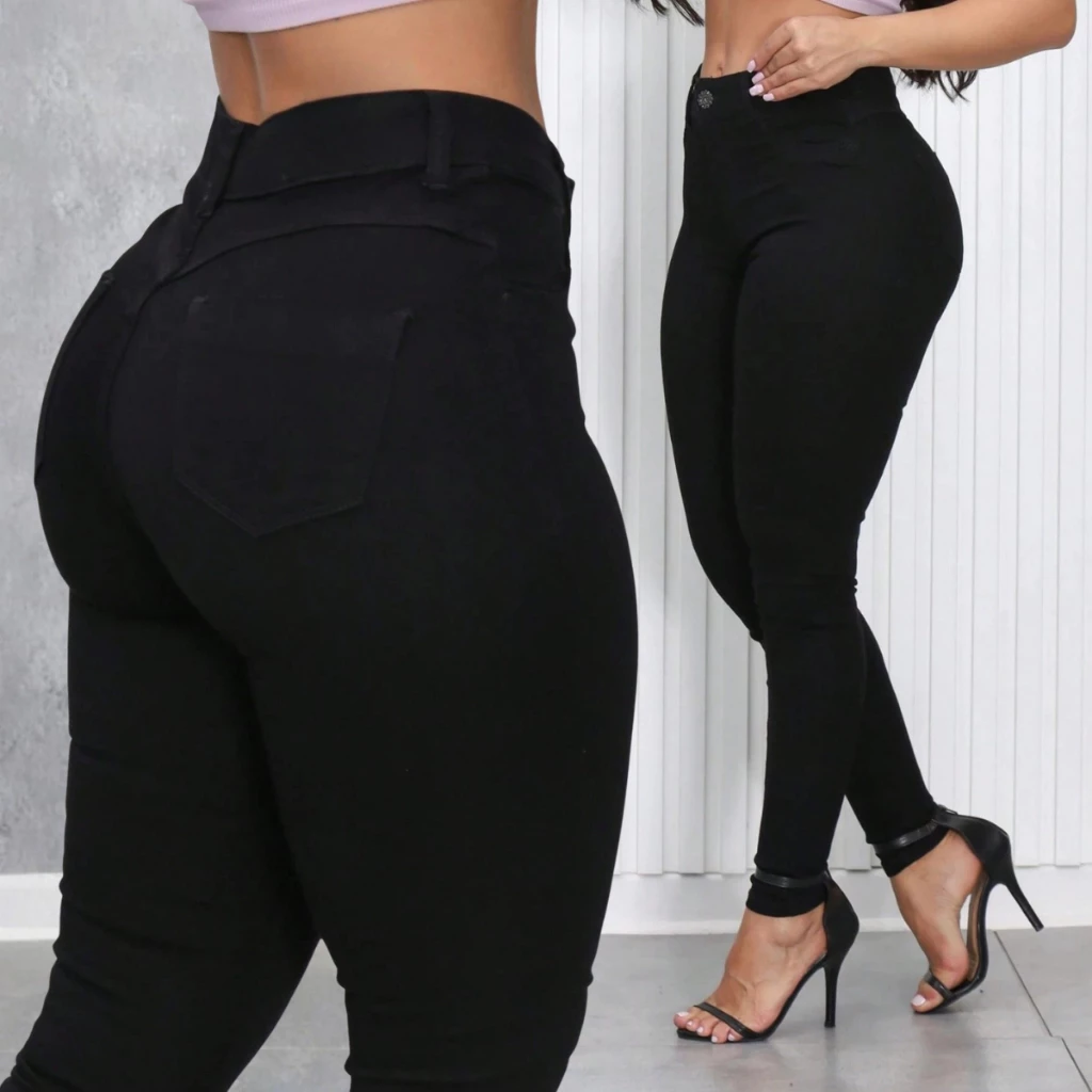 Calça Jeans Feminina Skiny Com Lycra Levanta Bumbum