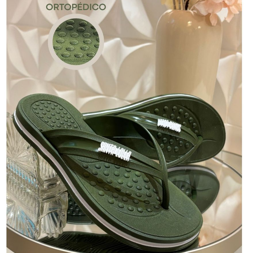 Chinelo Feminino Ortopédico Antiderrapante Ultra Confort dia a dia praia piscina mar
