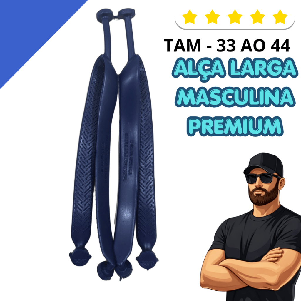Alça AZUL MARINHO LARGA Pares Correia para Chinelos Cabresto