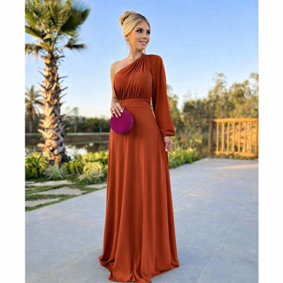 Vestido Social Longo Festa Elegante  Casamento Batizado Nula Manga Ana Bela em Oferta na Shopee