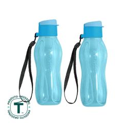 Kit com 2 Garrafas de Água Tupperware Eco Tupper Azul Claro 310ml
