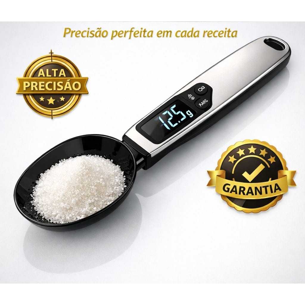 Colher Medidora Digital Balança de Precisão para Cozinha e Confeitaria.