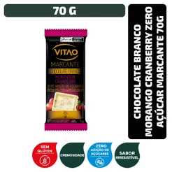 Chocolate Branco Morango Cranberry Zero Açúcar Marcante 70 g