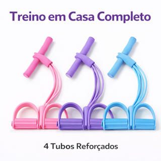 Extensor Elástico com Pedal Super Resistente para Treino em Casa e Abdominal em Oferta na Shopee