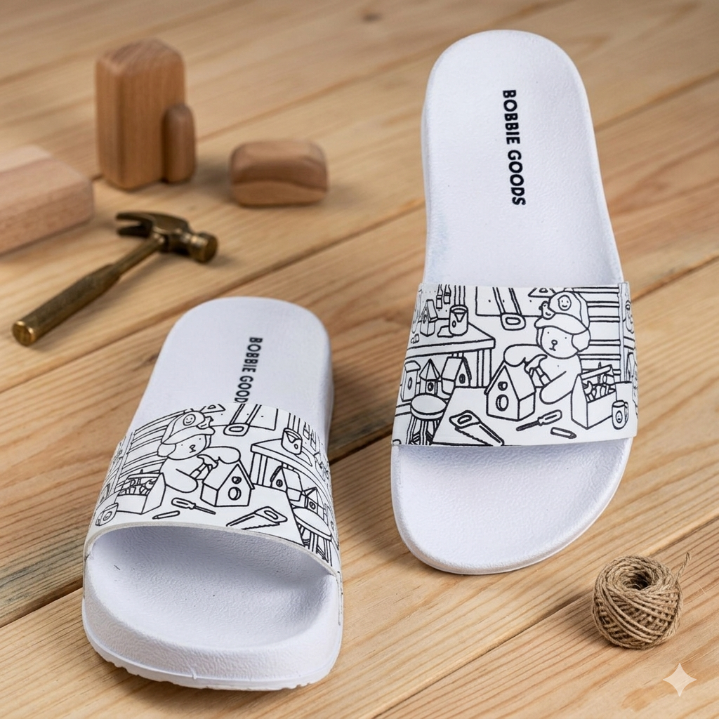 Sandália Slide Infantil Chinelo Bob Gods Para Colorir Solado Antiderrapante