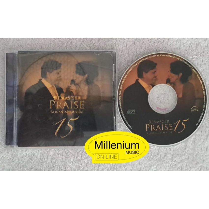 CD Renascer Praise 15  Reinando Em Vida 2009 Original Gravadora Colecionador Ótimo Estado