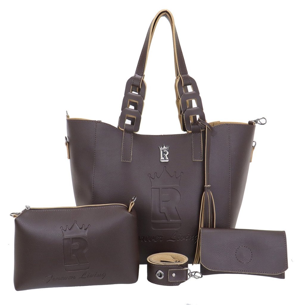 KIT BOLSA FEMININA SACOLA OMBRO NECESSAIRE CARTEIRA LR 13