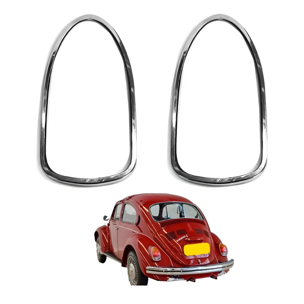 aro (moldura) da lanterna traseira fusca 1300L/1500 e 1600 par metal cromado