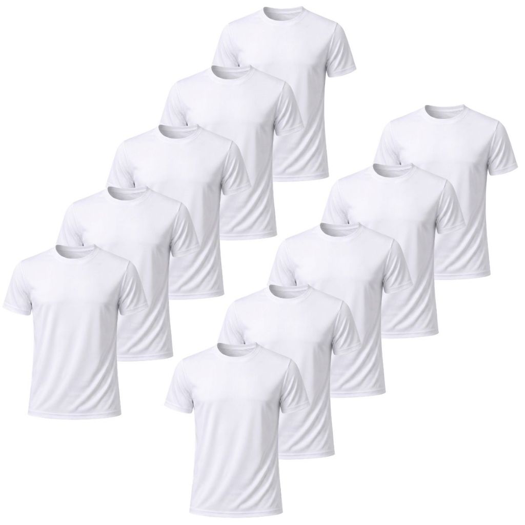 Kit 10 Camisetas Masculinas Lisas Básicas 100% Poliéster Para Sublimação Silkscreen