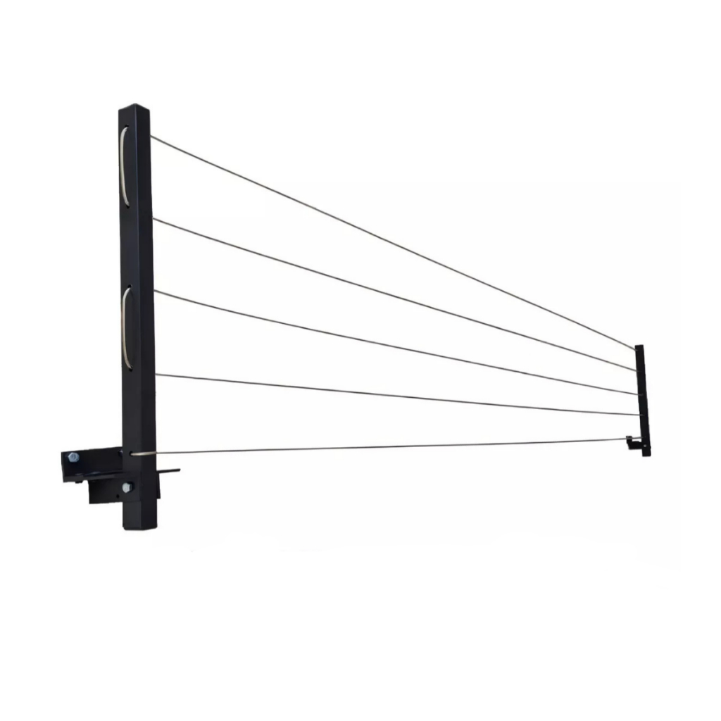 Varal De Parede Retrátil Em Aço Dobrável, Articulado, Cabo De Aço Encapado ENVIO IMEDIATO