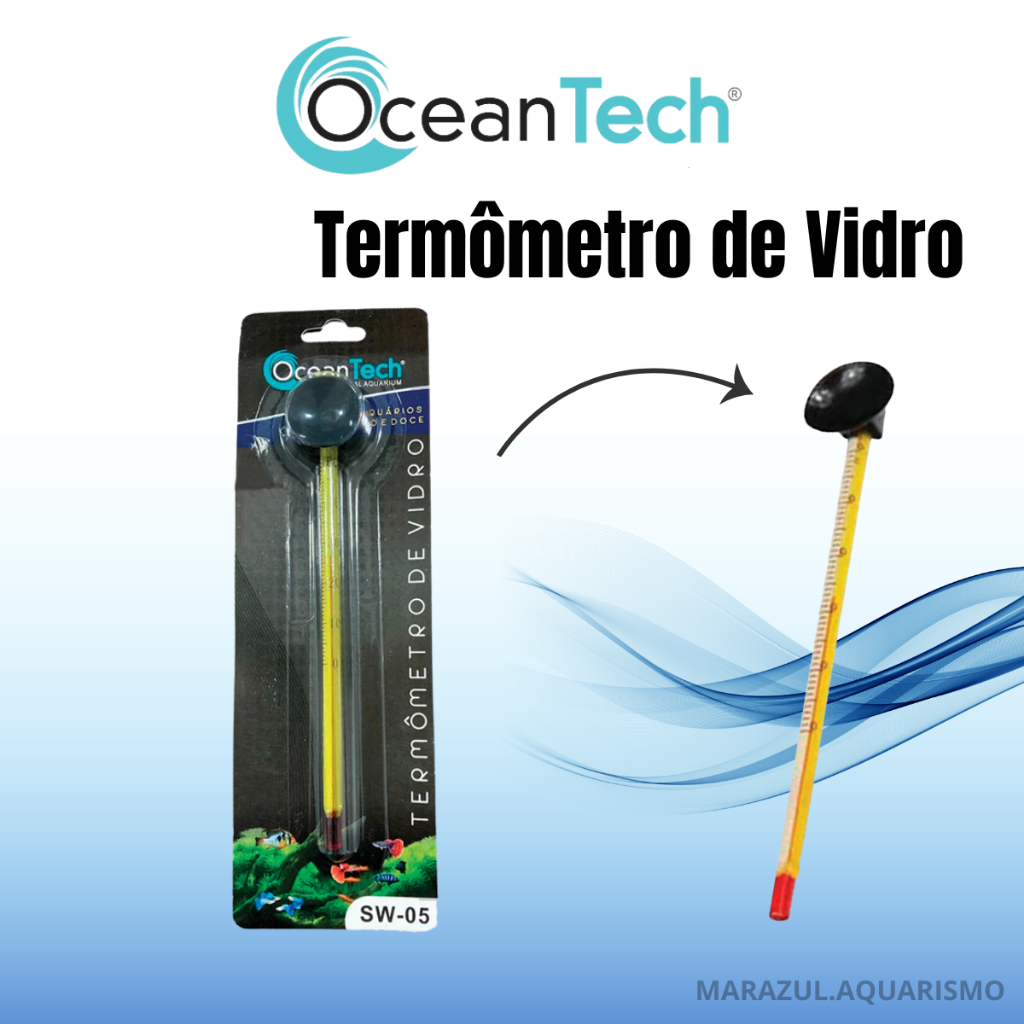 Termômetro de vidro para aquários - SW-05 OceanTech