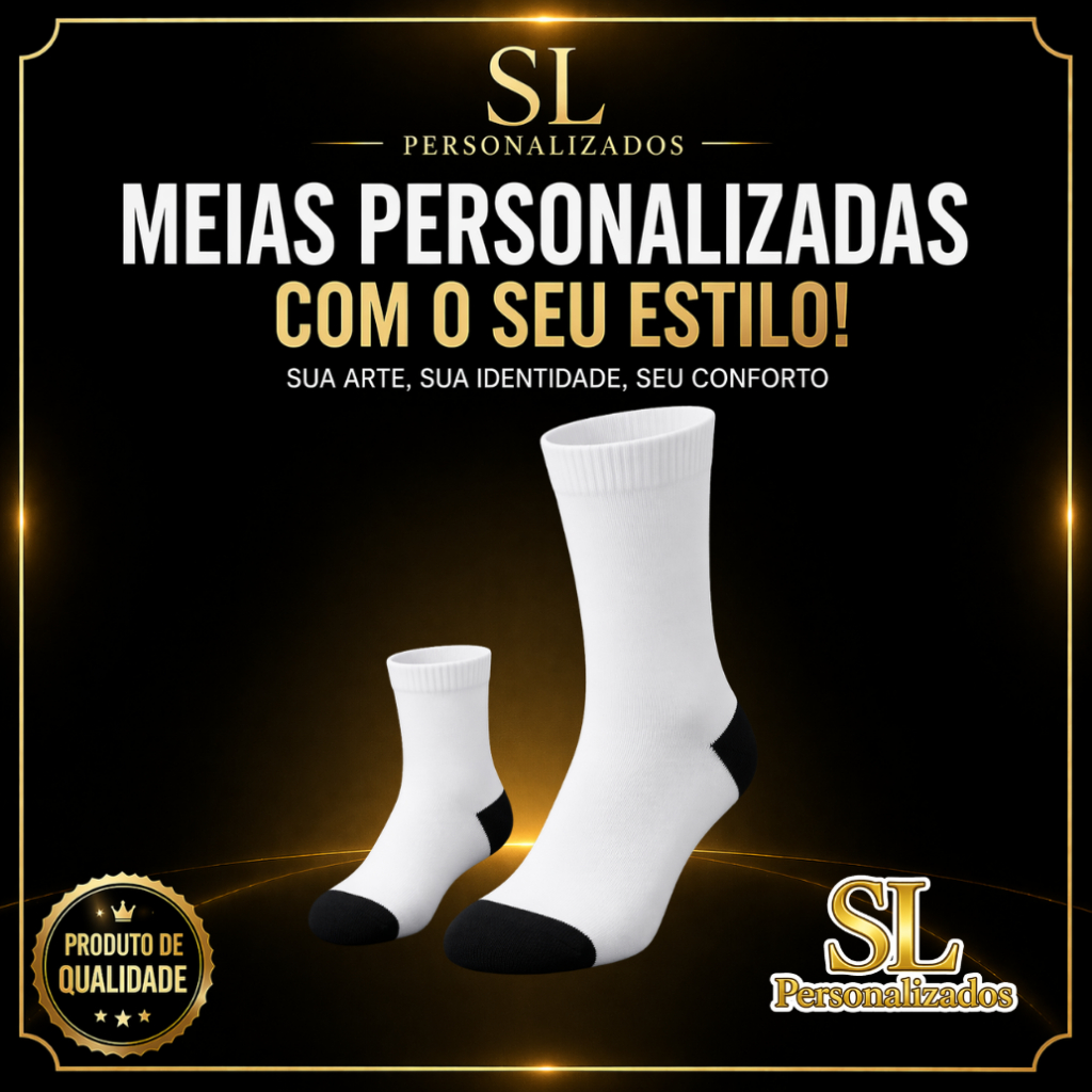 Meia Cano Alto Personalizada C/ Foto- Presente Criativo dia dos Namorados,Rosto, Coração e Pet