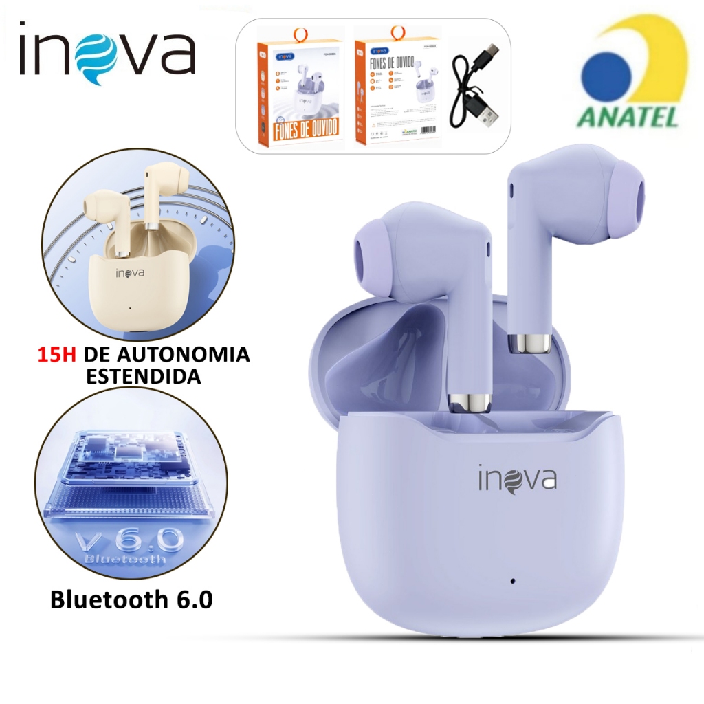 Inova Fone de Ouvido Bluetooth Sem Fio Aberto Esportivo com Gancho 38h Bateria Display LED Cancelamento de Ruído - Miniatura 2
