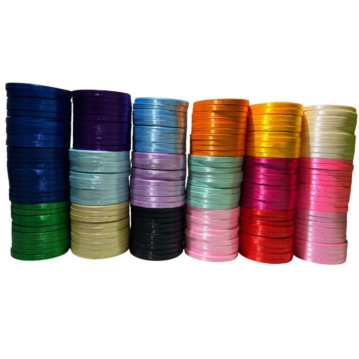 Fita de Cetim 10mm C/ 228 Metros – Kit 10 Rolos para Laços, Artesanato e Decoração