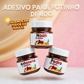 Adesivo para mini nutella | Rótulo para potinho de papinha 40g | Adesivo personalizado em Oferta na Shopee