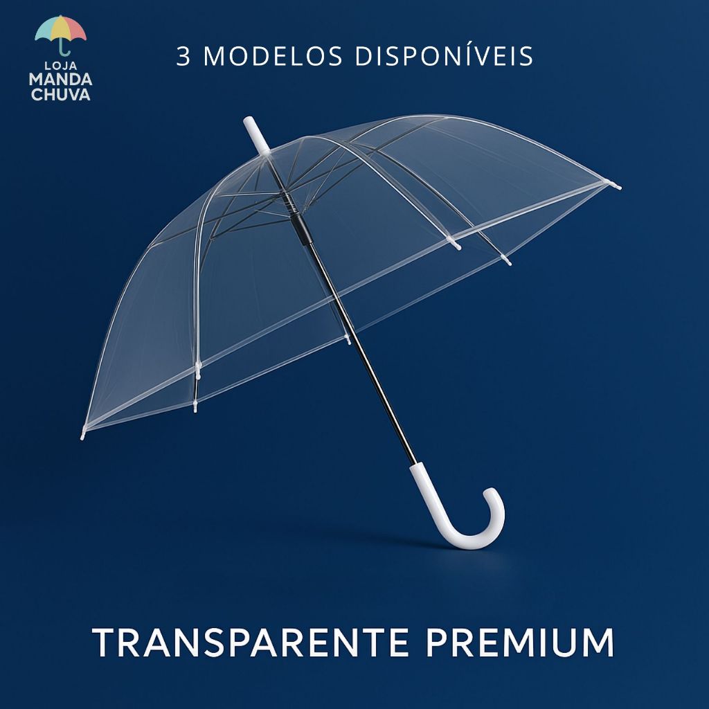Guarda Chuva Sombrinha Transparente Automático Reforçado Bengala Grande Eventos Decoração Adulto Criança em Oferta na Shopee