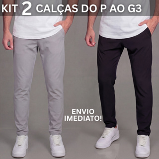 Kit 2 Calça Masculina Tactel Com Elastano Premium Para Academia e Dia a Dia PlusSize em Oferta na Shopee
