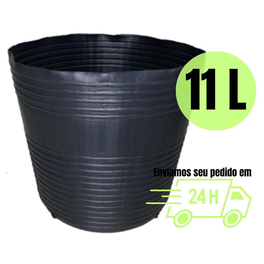 Kit Vasos 11 litros flexível para plantas flores