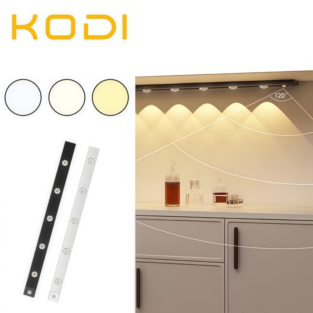 Luz de LED de Sensor de Movimento Ultra Fina para Armário de Olhos de Gato, Recarregável 60 cm-F9