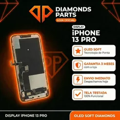 TELA DISPLAY FRONTAL IPHONE 13 PRO OLED SOFT DIAMONDS ORIGINAL