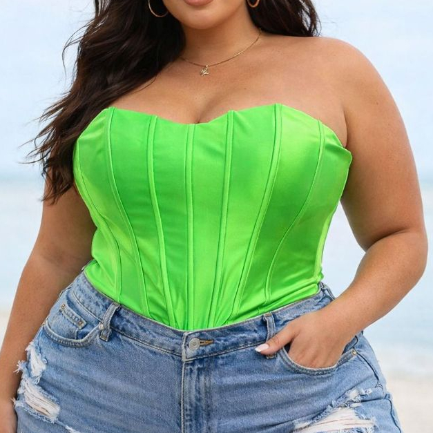 Cropped Top Tomara Que Caia Corselet Plus Size G1 ao G2 em Oferta na Shopee