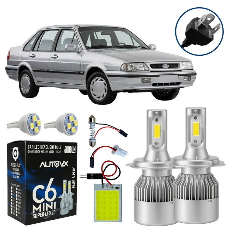 Super Led H4 Ford Versailles 91 a 96 C6 Mini 6000k Torpedo