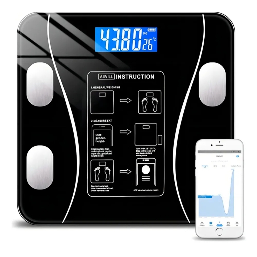 Balança Inteligente com Bioimpedância, App Integrado e Capacidade de até 180kg