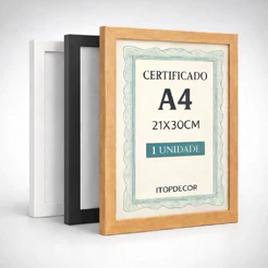 Quadro Moldura A4 21x30 Com Acetato Poster Certificado Foto