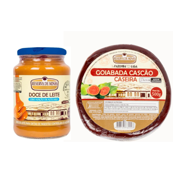 COMBO Doce de Leite Reserva de Minas 630g DIet Zero Açúcar + GOIABADA CASCAO 500g MAIS VENDIDO