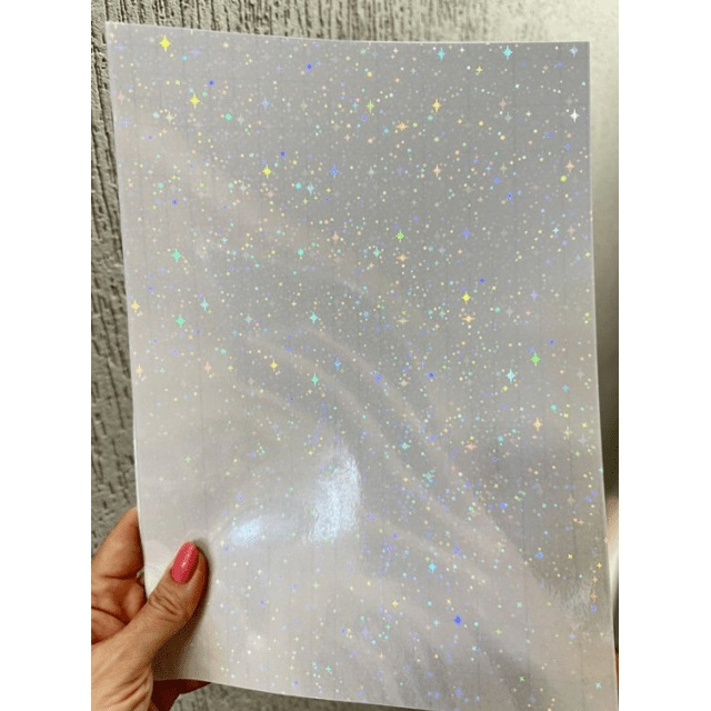 Adesivos Vinil Jato De Tinta Holográfico Estrelas 3D A4  29,7cm x 21cm 20 Folhas (A PROVA D' ÀGUA)