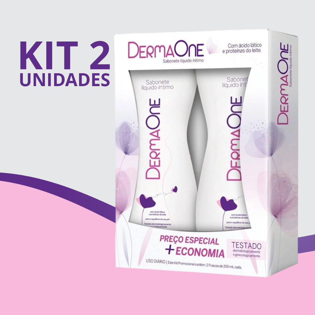 Sabonete Íntimo Derma One 200ml 2 Unidades Higiene Íntima pH Balanceado