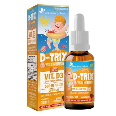 D Trix Kids Flora Nativa Suplemento Vitamina D em Gotas 30ml Sabor Morango