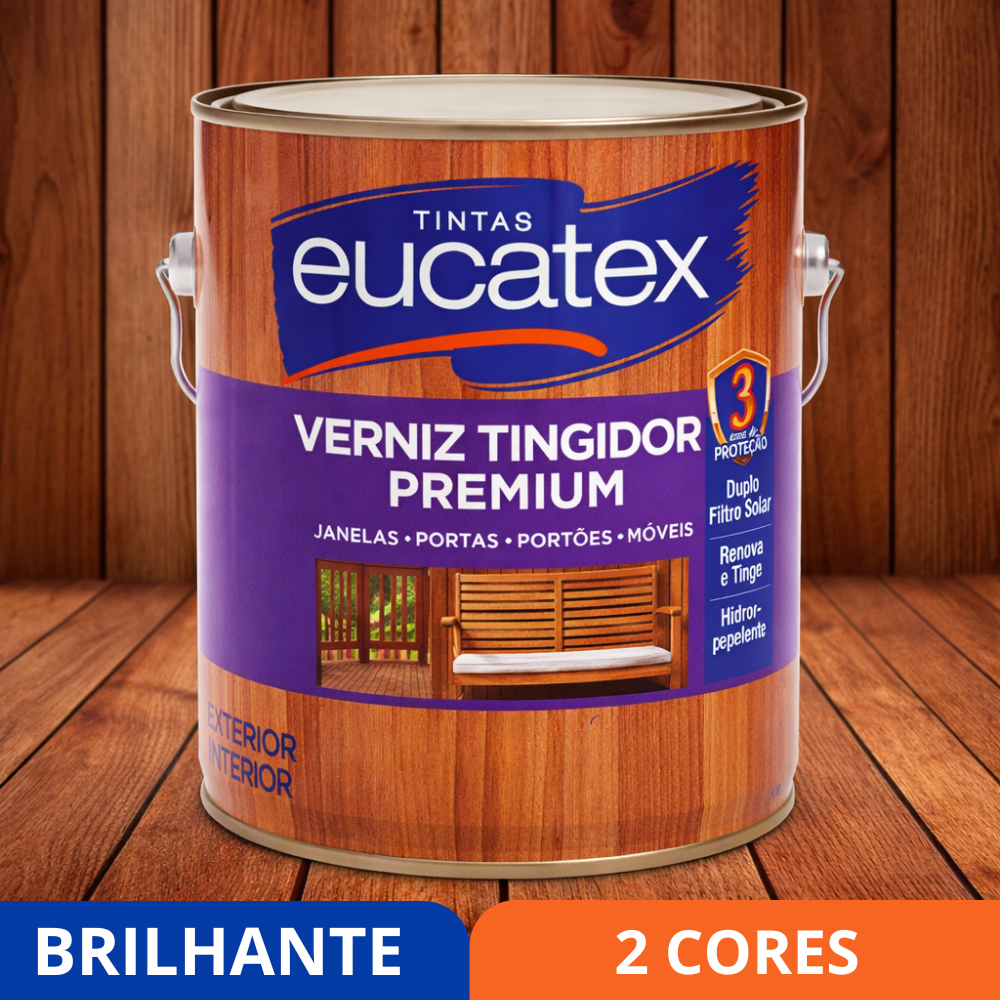 Verniz Tingidor 3,6L Eucatex Premium Madeira Proteção Interno Externo