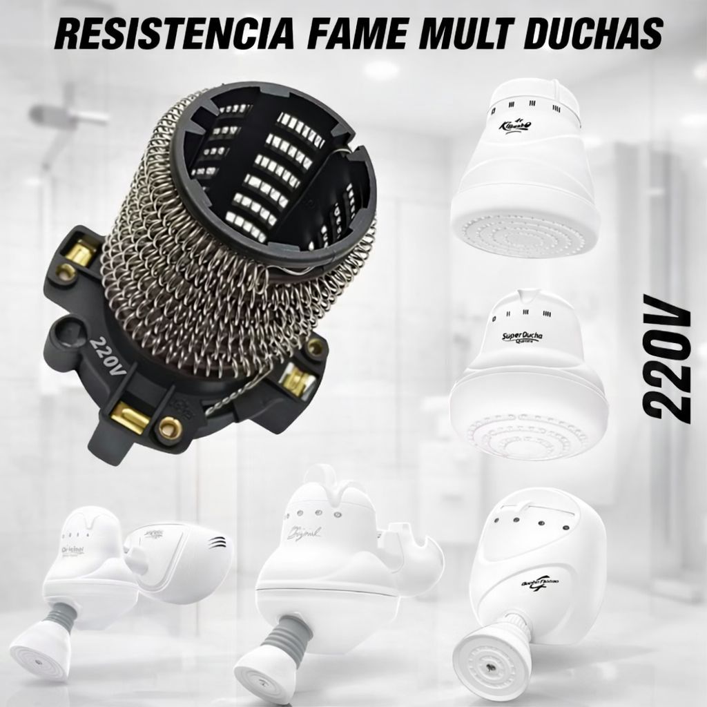 Resistência Para Chuveiro Fame Super Ducha Quattro Kibanho 4T 220V 6800W Compatível Similar Original