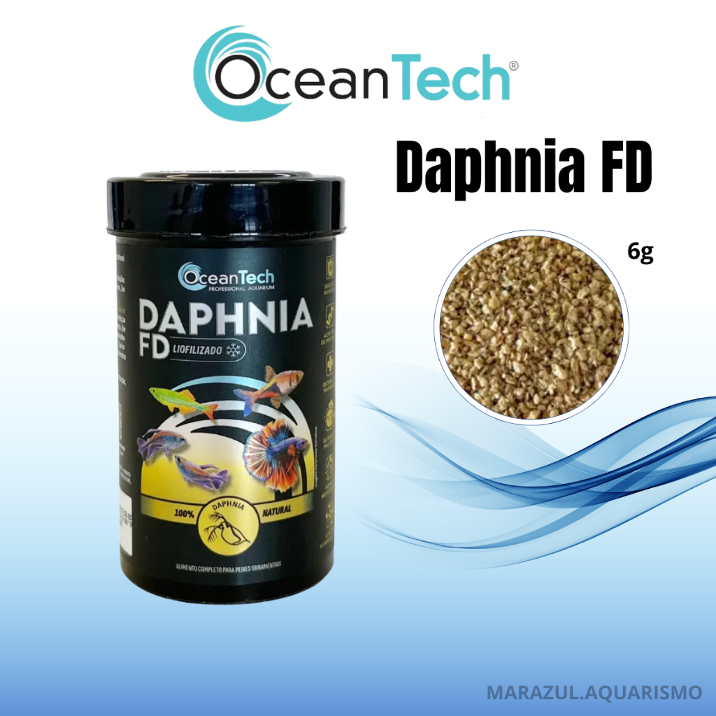 Daphnia Fd 6g Liofilizada Ocean Tech Peixe Betta Guppy Ração